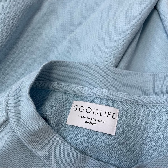 Good Life Light Blue Crew Neck Sweater Medium - Picture 3 of 4